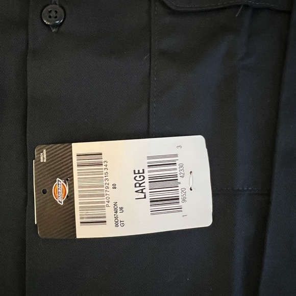 DICKIES 574 LONG SLEEVE DARK NAVY WORK SHIRT Size Large - Picture 7 of 7